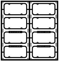 Model Car Garage 1/24-1/25 License Plate Frames-Vintage (8) (Photo Etch) (MCG-2009)