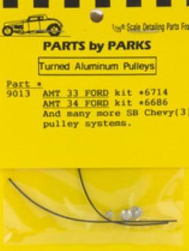 Parts by Parks 1/24-1/25 Pulley Set 1933-34 Ford & SB Chevy (Spun Aluminum) (3) (PBP9013)