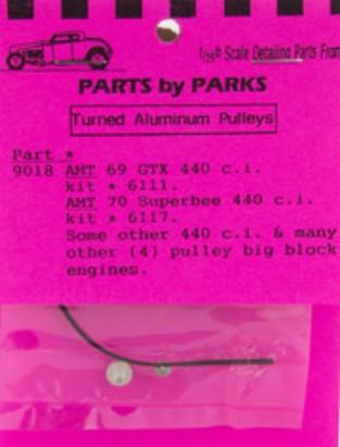Parts by Parks 1/24-1/25 Pulley Set Chrysler & Ford Big Block (Spun Aluminum (4) (PBP9018)