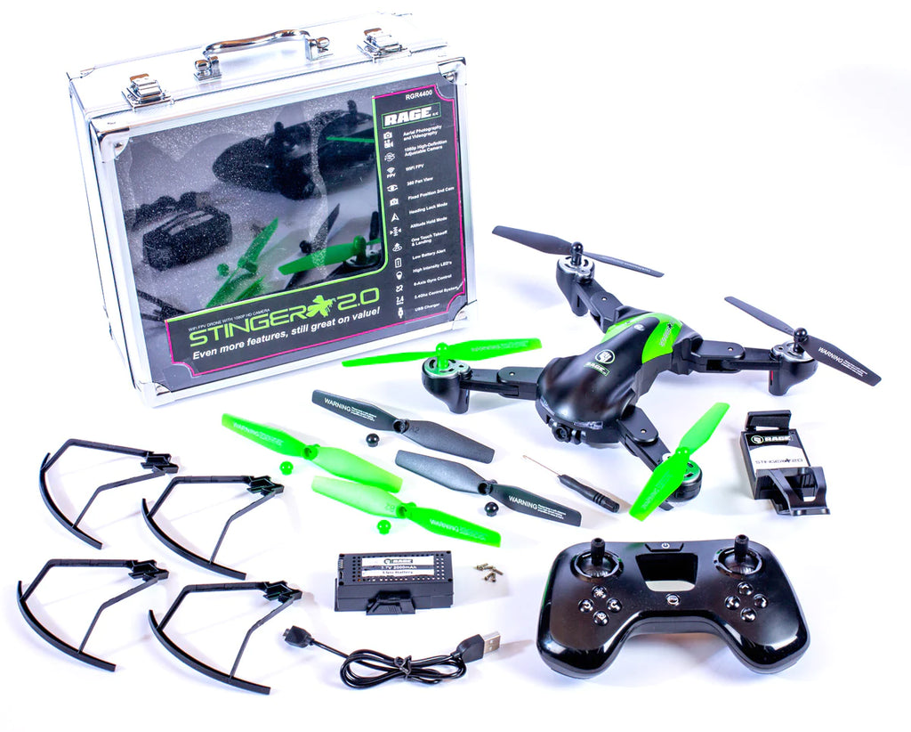 STINGER 2.0 RTF WIFI FPV DRONE W/1080P HD CAMERA (RGR4400)