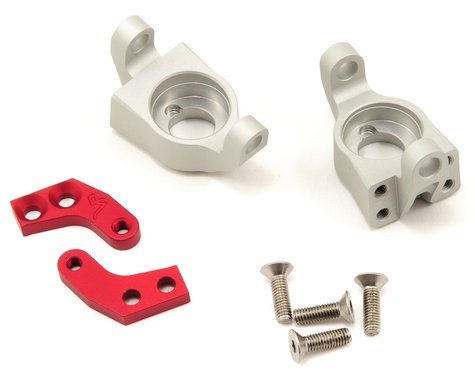 Vanquish Products Wraith Steering Knuckle Set (Silver/Red) (2) (VPS03201)