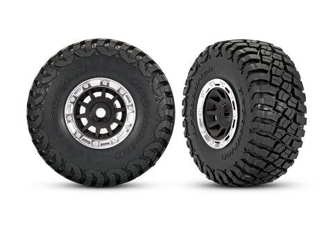 Traxxas 1.4" Black & Chrome Wheels w/ BFG Mud-Terrain Tires (2)   (10870-STBLK)
