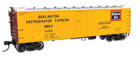 Walthers 40' Steel Reefer with Dreadnaught Ends - Burlington Refrigerator Express BREX #74269  (910-41406)