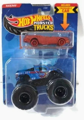 HOT WHEELES MONSTER TRUCKS RACE ACE WITH CRUSHABLE CAR