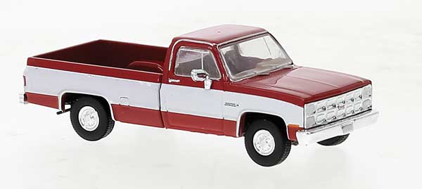 Brekina 1981 GMC Sierra Grande Pickup Truck - Assembled -- Red, White   (175-19651)