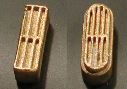 Cal HO U25B Exhaust Stack -- 1 Each Squared & Oval, Lost Wax Brass Casting pkg(2)  (190-633)