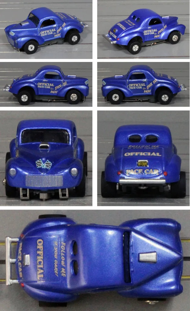 Auto World ThunderJet SC416 Thunder Road 1941 Willys Coupe – Metallic Blue/Gold – Pace Car – Clean #1B