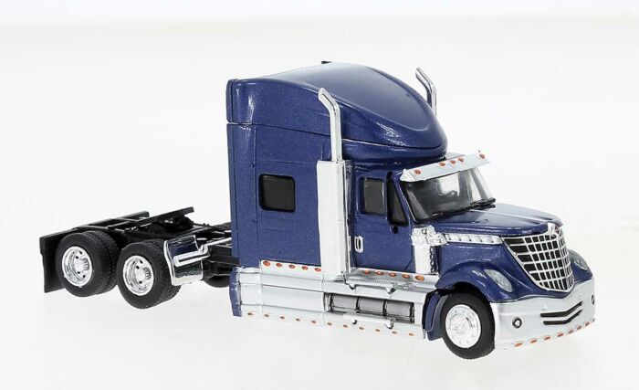 Brekina 2010 International Lonestar Sleeper-Cab Semi Tractor - Assembled -- Metallic Blue  (175-85828)