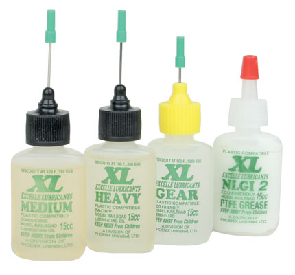 Excelle XL Lube Kit for O & G Scales -- One 1/2oz 15ml Bottle Each: Medium, Heavy, Gear & NLGI Grease 2   (242-9012)