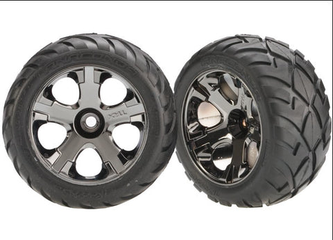 Traxxas Anaconda Nitro Front Tires (2) (Black Chrome) (Standard) w/All-Star Wheels    (TRA3777A)