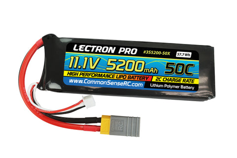 Lectron Pro 11.1V 5200mAh 50C Lipo Battery with XT60 Connector  (3S5200-50X)