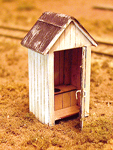 "One Holer" Outhouse Kit -- Peaked Roof, Positionable door  for Ladies and Gents.  (464-23005)