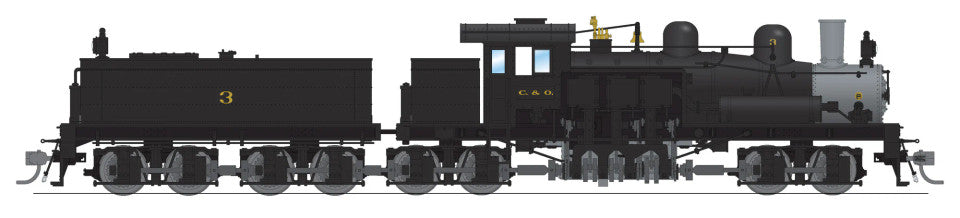 Broadway Limited 7812 - Class D 4-truck Shay (Paragon4 Sound/DC/DCC/Smoke) Chesapeake & Ohio (C&O) 8 - HO Scale