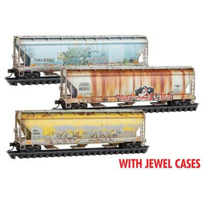 First Union Rail Leasing FURX #815063, 815207, 816446 (Weathered, graffiti)