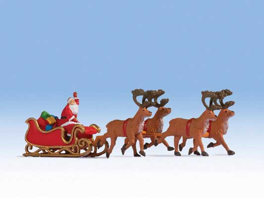 Noch Gmbh Santa Claus with Sleigh and 4 Reindeer (528-15924)