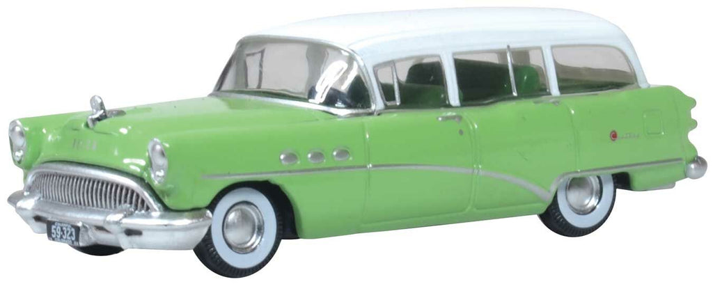 Oxford Diecast 1954 Buick Century Estate Station Wagon - Assembled -- Willow Green, White   (553-87BCE54003)
