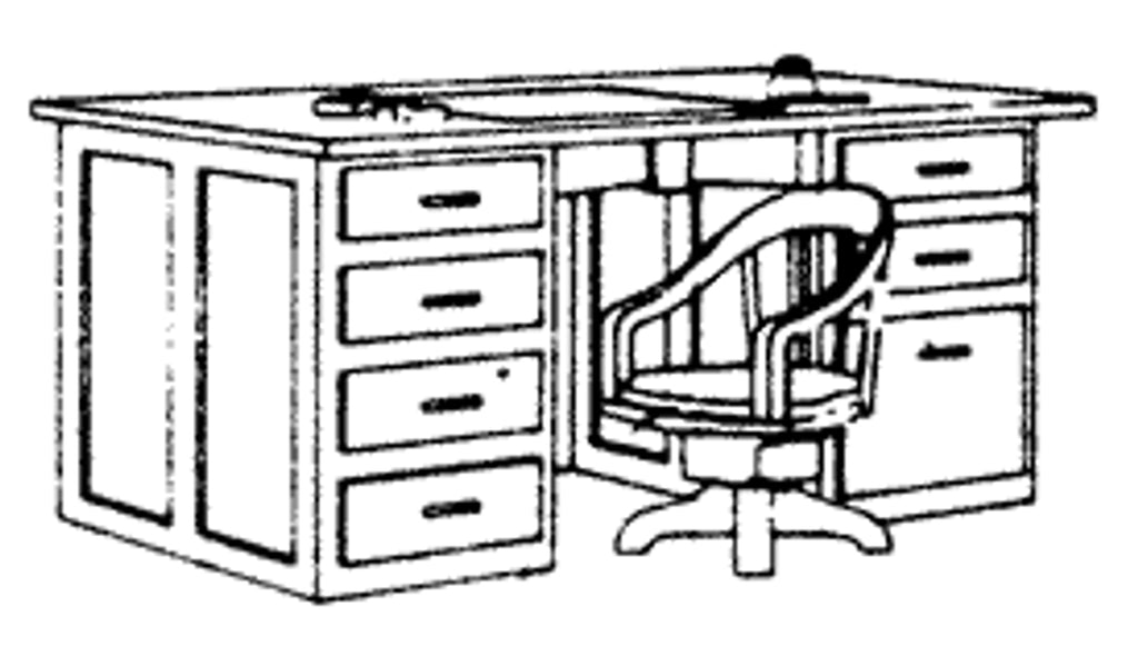 Scale Structures Desk (with blotter) & Swivel Chair Kit  (650-5116)