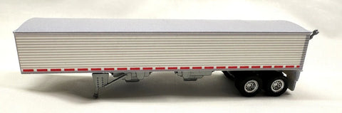 HO Logistics 39' Covered Grain Trailer - Assembled -- White with Silver Tarp   (734-467)