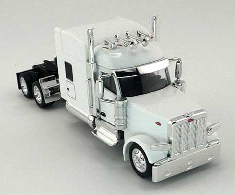 HO Logistics Peterbilt 589 Stand-Up Sleeper-Cab Semi Tractor - Assembled -- White   (734-589075)