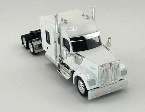 HO Logistics Kenworth 990 Stand-Up Sleeper-Cab Semi Tractor - Assembled -- White   (734-990075)