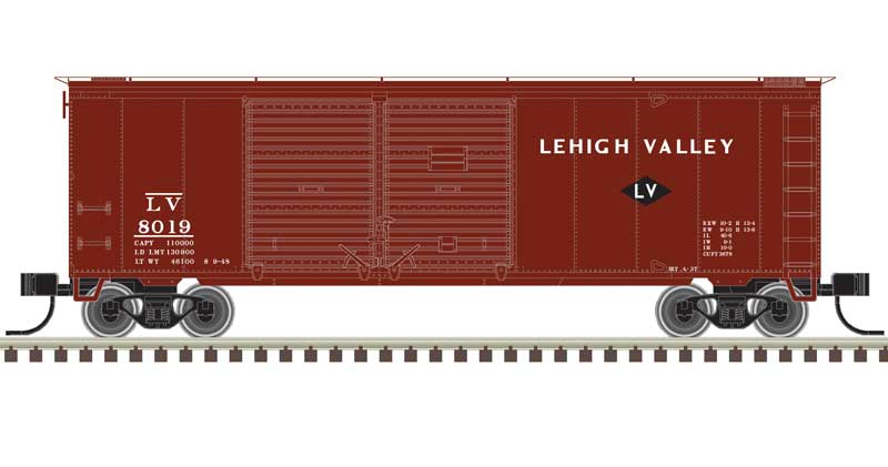 Trainman 40' Double-Door Boxcar - Lehigh Valley #8005 (Boxcar Red, white)  (751-50006199)