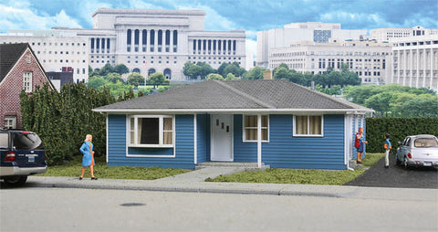 Walthers Framed Ranch Tract House -- Kit - 5-1/2 x 4-1/8 x 2-1/4" 13.9 x 10.4 x 5.7cm   (933-3775)