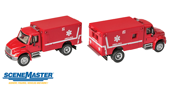 Walthers International(R) 4300 EMS Ambulance - Assembled -- Red (949-11931)