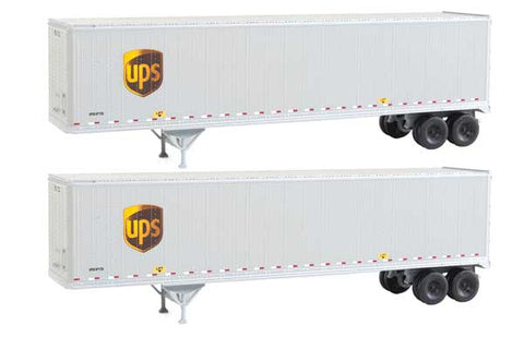 45' Stoughton Trailer 2-Pack - Assembled -- United Parcel Service (Modern Shield Logo; gray, brown, yellow)