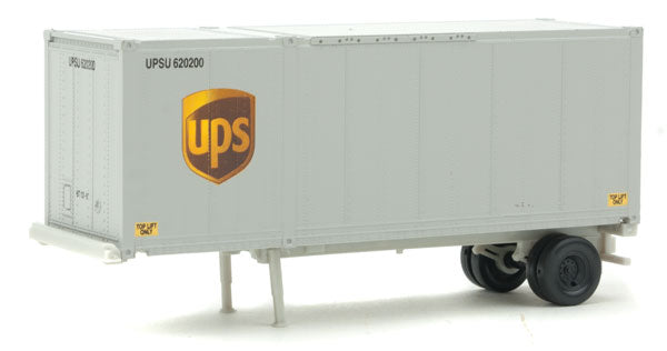 Walthers 28' Container with Chassis 2-Pack - Assembled -- UPS    (949-8601)