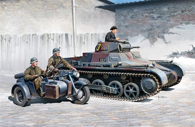 Academy Panzer I Ausf. B & Motorcycle   (ACY13556)