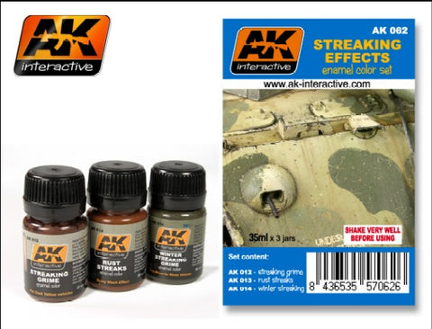 AK Interactive Streaking Effects Enamel Paint Set (12, 13, 14)   (AKI62)