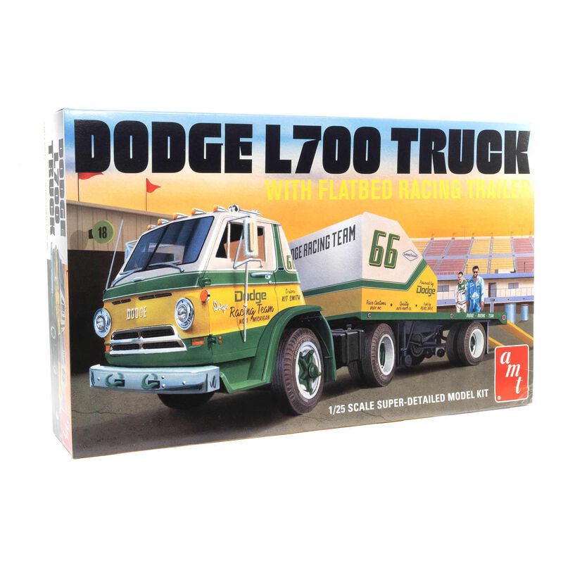 AMT 1/25 1966 Dodge L700 Truck Flatbed Racing Trailer (AMT1368)A