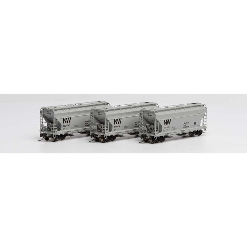 Athearn N ACF 2970 Covered Hopper, N&W (3) (ATH24676)