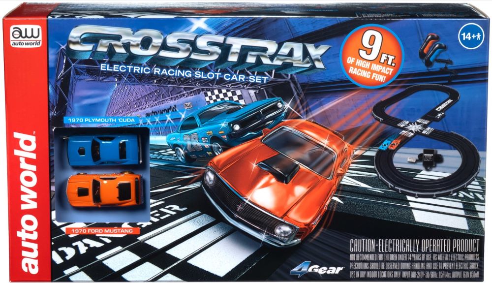 Auto World HO CrossTrax Road Course Slot Car 9' Racing Set   (AWD35103)