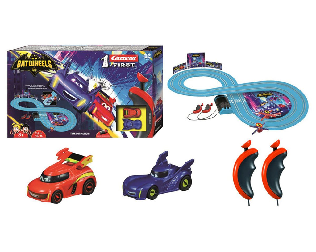 Carrera First Batwheels Time for Action Slot Car Racing Track Set w/Batwheels BAM & Redbird Cars   (CCN63047)