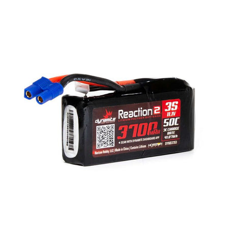 Dynamite Reaction 2.0 3S 50C Hardcase LiPo Battery w/EC3 (11.1V/3700mAh)   (DYNB37353)