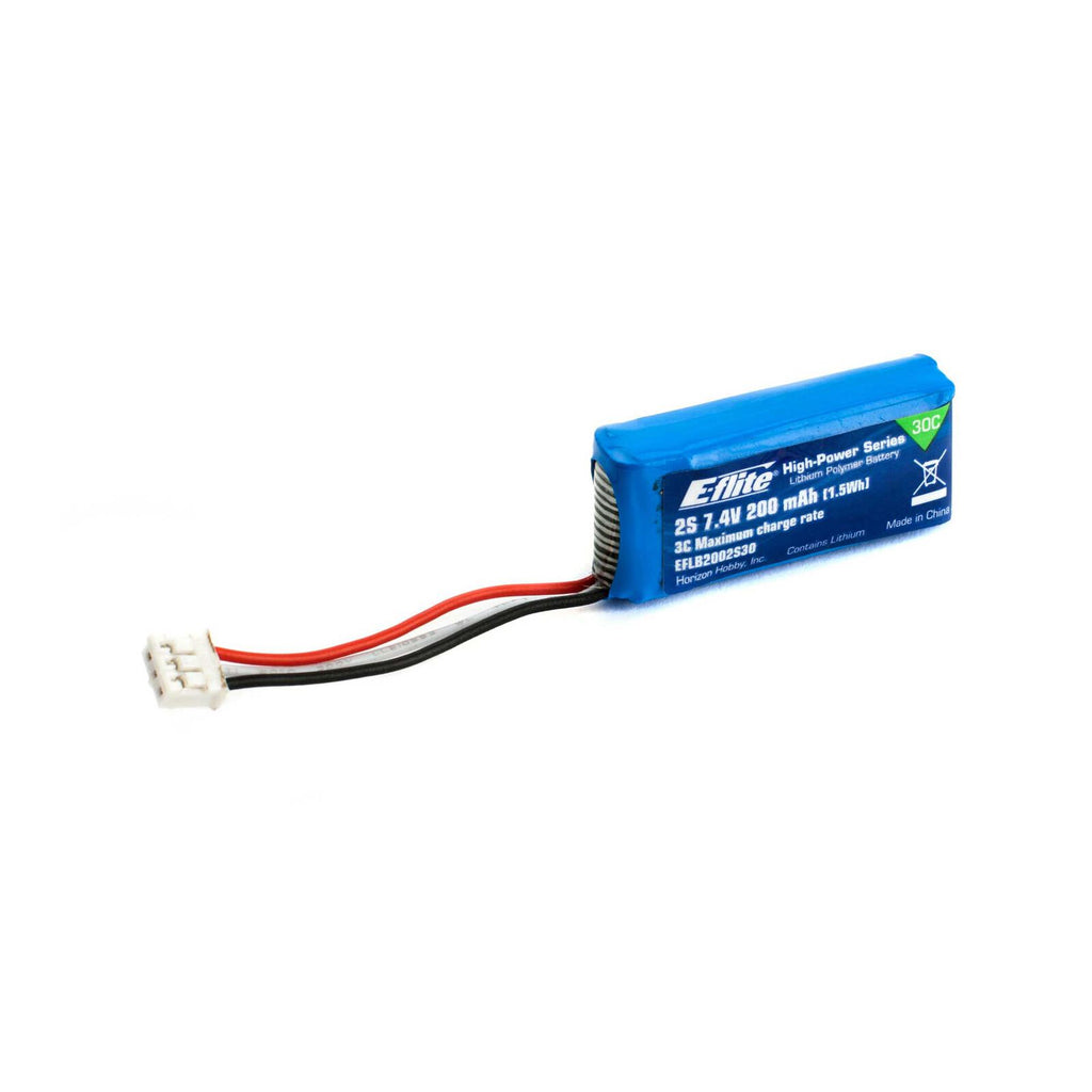 E-flite 7.4V 200mAh 2S 30C LiPo Battery: PH  (EFLB2002S30)