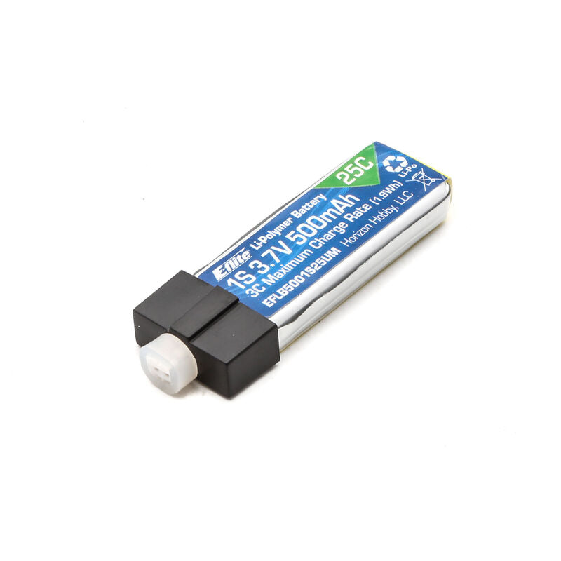 E-Flite 500mAh 1S 3.7V 25C LiPo High Current UMX Connector  (EFLB5001S25UM)