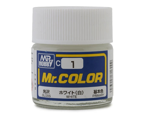 Mr. Hobby C1 Gloss White Acrylic Hobby Paint (10ml)  (GUZC001)