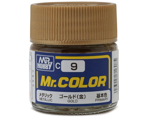 Mr. Hobby C9 Metallic Gold Acrylic Hobby Paint (10ml)   (GUZC009)