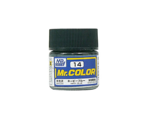 Mr. Hobby C14 Semi-Gloss Navy Blue Acrylic Hobby Paint (10ml)   (GUZC014)