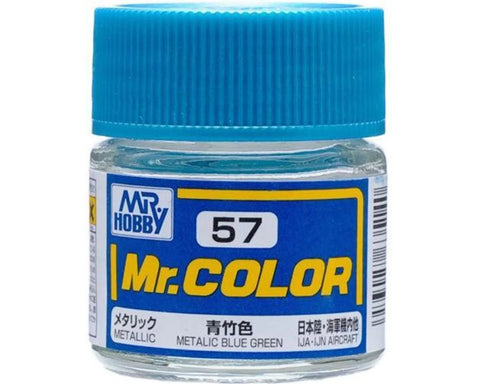 Mr. Hobby C57 Metallic Blue Green Acrylic Hobby Paint (10ml)    (GUZC057)