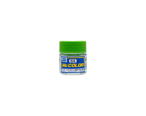 Mr. Hobby C64 Gloss Yellow Green Acrylic Hobby Paint (10ml)   (GUZC064)