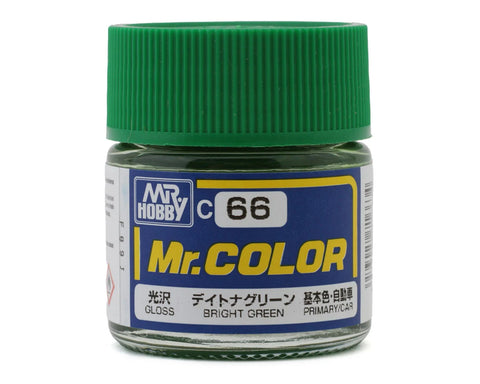 Mr. Hobby C66 Gloss Bright Green Acrylic Hobby Paint (10ml)   (GUZC066)