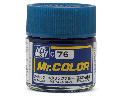 Mr. Hobby C76 Metallic Blue Acrylic Hobby Paint (10ml)   (GUZC076)