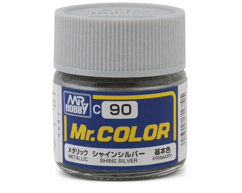 Mr. Hobby C90 Metallic Shine Silver Acrylic Hobby Paint (10ml)   (GUZC090)
