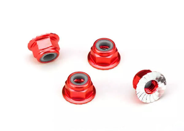 Hamilton Hobbies 4mm Alum Flanged Lock Nut Red  (HAM127963)