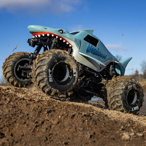 Losi 1/18 Mini LMT Megalodon 2S 4X4 RTR Brushed Monster Truck (Batt & Cha Included), Blue   (LOS1026T3)