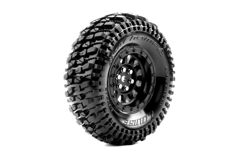 Louise R/C CR-Champ 1/10 1.9" Crawler Class 1 Tires 12mm Hex , Super Soft, Mounted on Black Rim, Front/Rear (2)   (LOUT3345VB)