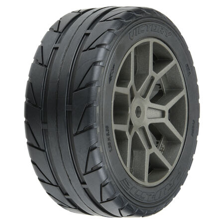 Pro-LIne 1/8 Vector S3 Front/Rear 35/85 2.4" Belted Mounted Tires, 14mm Gray: Vendetta  (PRO1020410)
